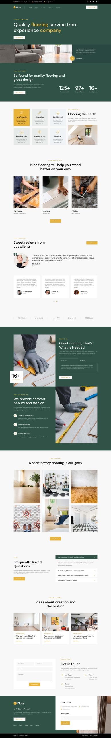 Flore Flooring and Tiling Services Elementor Template Kit