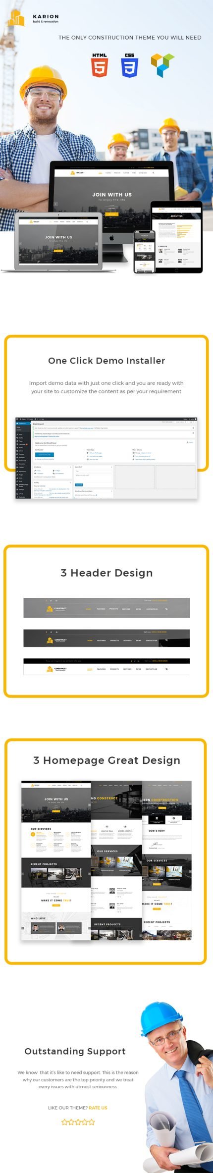 Karion Construction and Building WordPress Theme - All is Nulled