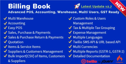 Billing Book Advanced POS, Inventory, Accounting, GST Ready