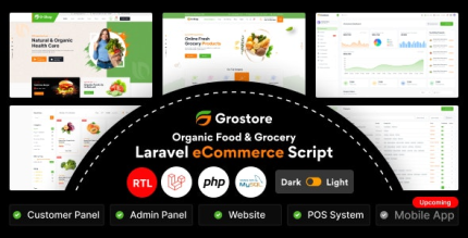 GroStore Food, Grocery Laravel eComm with Admin Dashboard