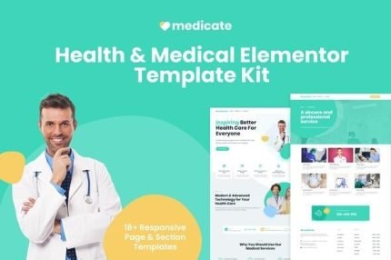 Medicate Health and Medical Elementor Template Kit - All is Nulled