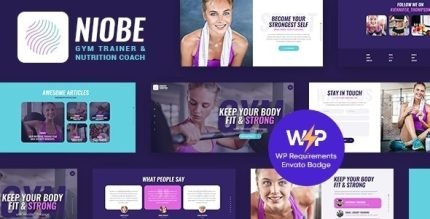 Niobe Gym Trainer and Nutrition Coach WordPress Theme