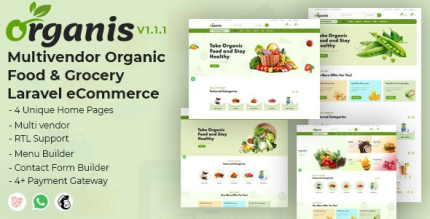 Organis Multivendor Organic Food, Grocery Laravel eCommerce