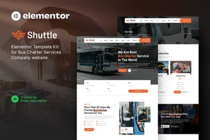 Shuttle Bus Charter Transport Company Elementor Template Kit