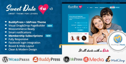 Sweet Date More than a Wordpress Dating Theme - All is Nulled