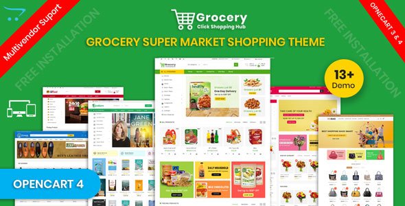 Grocery and Shopping OpenCart 3.X Multistore Theme